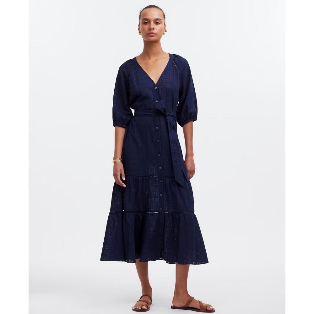 Elegant Madewell Navy Blue Midi Dress